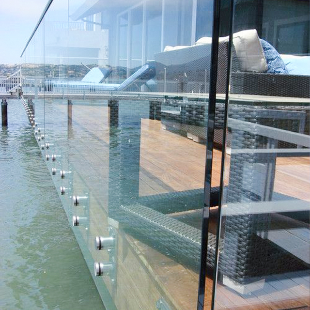 Staircase Terrace frameless glass standoff Railing