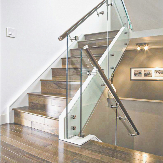Staircase Terrace frameless glass standoff Railing