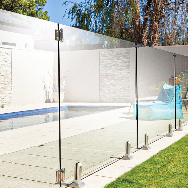 Minimalistic Transparent Balcony Poolside Frameless Stainless Steel Spigot Glass Railing