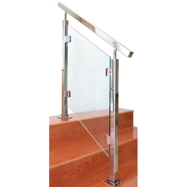 Brushed Polished Balcony Stainless Steel Glass Railing